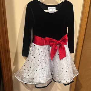 Bonnie Jean Dance Costume Black and White Velvet Bodice